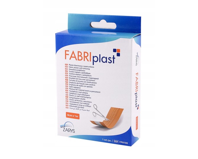 Plaster tkaninowy z opatrunkiem Fabriplast 8cmx1m