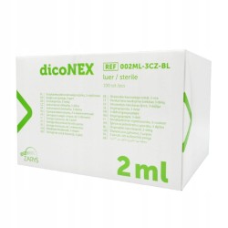 Strzykawki 3 częściowe 2 ml DicoNex Zarys 100 szt